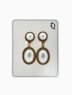 Клипсы для ушей QF «Круг с овалом», с сеттингом, цвет чернёное золото - Фото 8