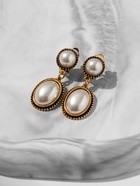 Клипсы для ушей QF «Круг с овалом», с сеттингом, цвет чернёное золото - Фото 10