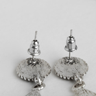 Серьги висячие со стразами «Капля» мотивы этники, цвет чёрный в чернёном серебре, 7 см - Фото 3