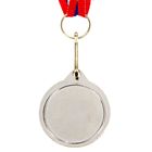 Медаль призовая 041 диам 3,2 см. 2 место. Цвет сер. С лентой - фото 3796567