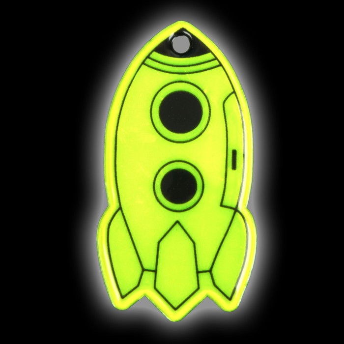 Светоотражающий элемент «Ракета», двусторонний, 6 × 3 см, цвет МИКС - фото 1896554088