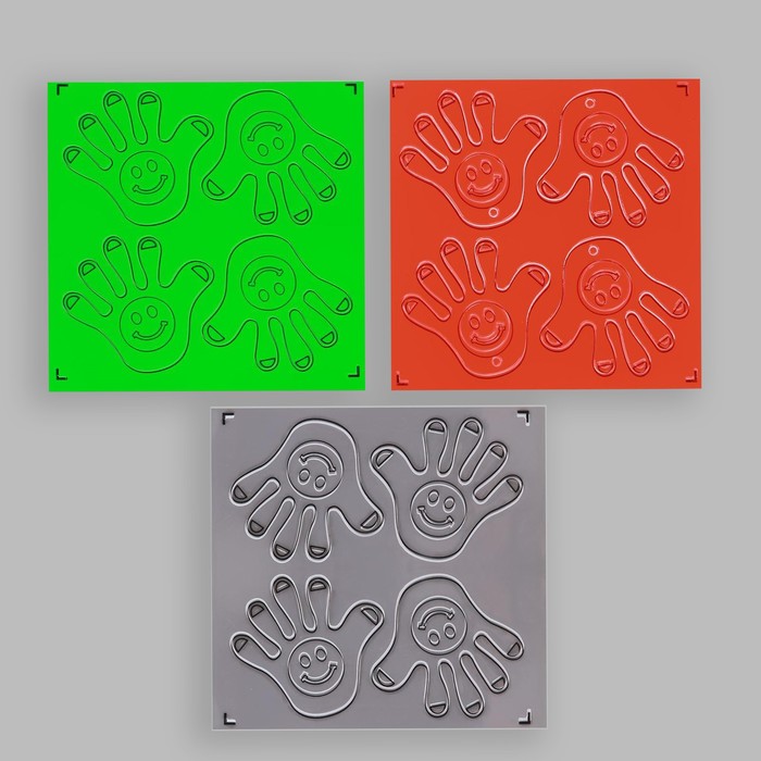 Светоотражающие наклейки «Ладошка», 6,5 × 7 см, 4 шт на листе, цвет МИКС - фото 1909758381