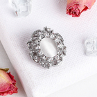 Брошь «Овал» царский, цвет белый в серебре - Фото 1