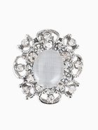 Брошь «Овал» царский, цвет белый в серебре - Фото 1