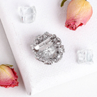 Брошь «Овал» царский, цвет белый в серебре - Фото 2