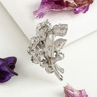 Брошь «Веточка» пробуждение, бело-фиолетовая в серебре - Фото 2