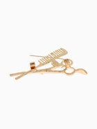 Брошь «Парикмахер», белая в золоте - Фото 4