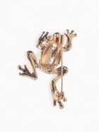 Брошь «Лягушка» классическая, белая в золоте - Фото 3