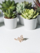 Брошь «Лягушка» классическая, белая в золоте - Фото 5