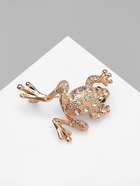 Брошь «Лягушка» классическая, белая в золоте - Фото 7