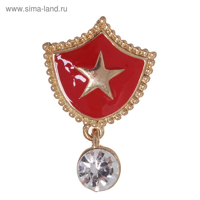 Значок "Орден" звезда, цвет красно-белый в золоте - Фото 1