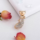 Брошь «Кошечка» муся, цвет белый в золоте - Фото 2