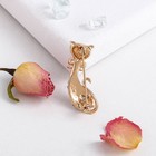 Брошь «Кошечка» муся, цвет белый в золоте - Фото 3