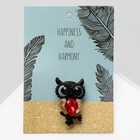 Брошь «Сова», цветная в чёрном металле - Фото 2