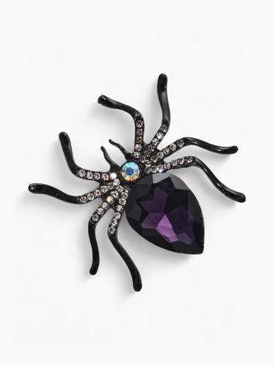Брошь «Паук», цвет чёрно-фиолетовый