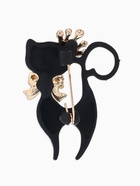 Брошь «Кошка грация», в короне, матовая, чёрная в золоте - Фото 2