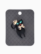 Брошь «Кошка грация», в короне, матовая, чёрная в золоте - Фото 4