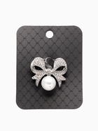 Брошь «Жемчужинка» классический бантик, цвет белый в серебре - Фото 5