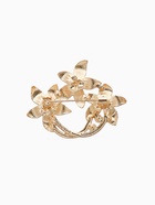 Брошь «Цветы» трио, цвет бело-сине-голубой в золоте - Фото 2