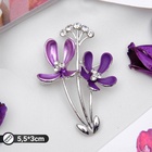 Брошь «Цветы полевые», цвет фиолетовый в серебре - Фото 7