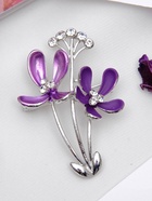 Брошь «Цветы полевые», цвет фиолетовый в серебре - Фото 6