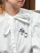 Брошь «Цветы полевые», цвет фиолетовый в серебре - Фото 4