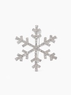 Брошь новогодняя «Снежинка», белая в серебре - Фото 1