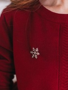 Брошь новогодняя «Снежинка», белая в серебре - Фото 4