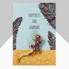 Брошь «Ящерица», цветная в золоте - Фото 3