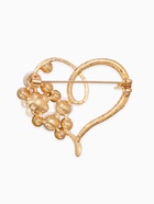 Брошь «Сердце» жемчужное, цвет белый в золоте - Фото 2