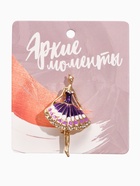 Брошь «Балерина», цвет фиолетовый в золоте - Фото 4