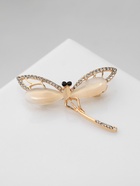 Брошь «Стрекоза» порхающая, бежевая в золоте - Фото 8