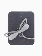 Брошь «Стрекоза» порхающая, белая в серебре - Фото 4