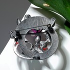 Брошь «Круг» спелые плоды, цветная в чернёном серебре - Фото 2