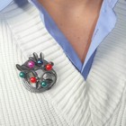 Брошь «Круг» спелые плоды, цветная в чернёном серебре - Фото 3