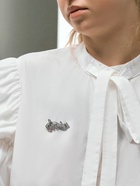 Брошь «Ноты» мелодия, белая в серебре - Фото 4