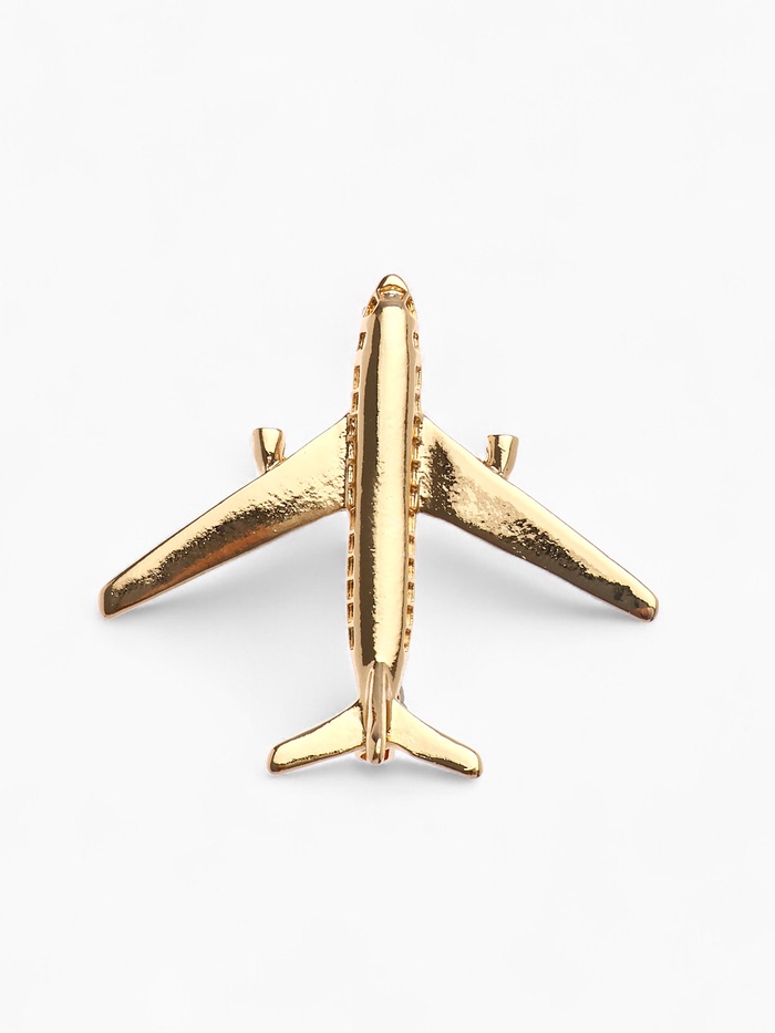 Брошь «Самолёт», цвет золото - Фото 1