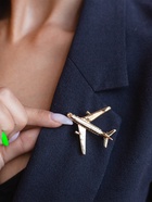 Брошь «Самолёт» цвет золото - Фото 7