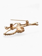 Брошь «Балерина» с лентой, цвет белый в золоте - Фото 3