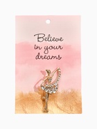 Брошь «Балерина» с лентой, цвет белый в золоте - Фото 4