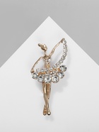 Брошь «Балерина» с лентой, цвет белый в золоте - фото 7539575