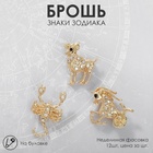 Брошь «Знаки зодиака» ассорти, гороскоп, белая в золоте - Фото 2