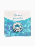 Зажим для платка «Жемчужный завиток», цвет белый в матовом серебре - Фото 4