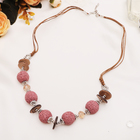 Бусы «Лава», шар, цвет розово-коричневый - Фото 1