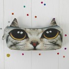 Мягкий пенал «Серый котик», карие глазки - Фото 1