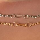 Кулоны «Неразлучники», половинки сердец, ключ и замок, цвет серебристо-золотой, 45см - Фото 4