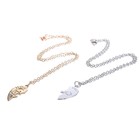 Кулоны парные «Неразлучники. Половинки сердец, ключ и замок», цвет серебристо-золотой, 45 см - Фото 2