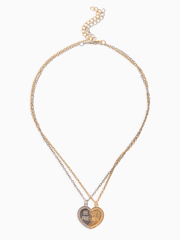 Кулоны парные «Неразлучники», лучшие друзья, цвет серебристо-золотой, 45 см - Фото 1