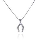 Кулон «Подкова», белый в серебре, 45 см - Фото 1