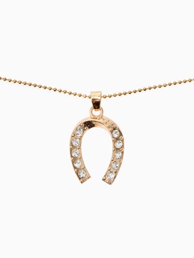 Кулон на цепочке «Подкова», белый в золоте, 45 см  (артикул 1507340)  большой выбор товаров оптом и в розницу по низким ценам с доставкой